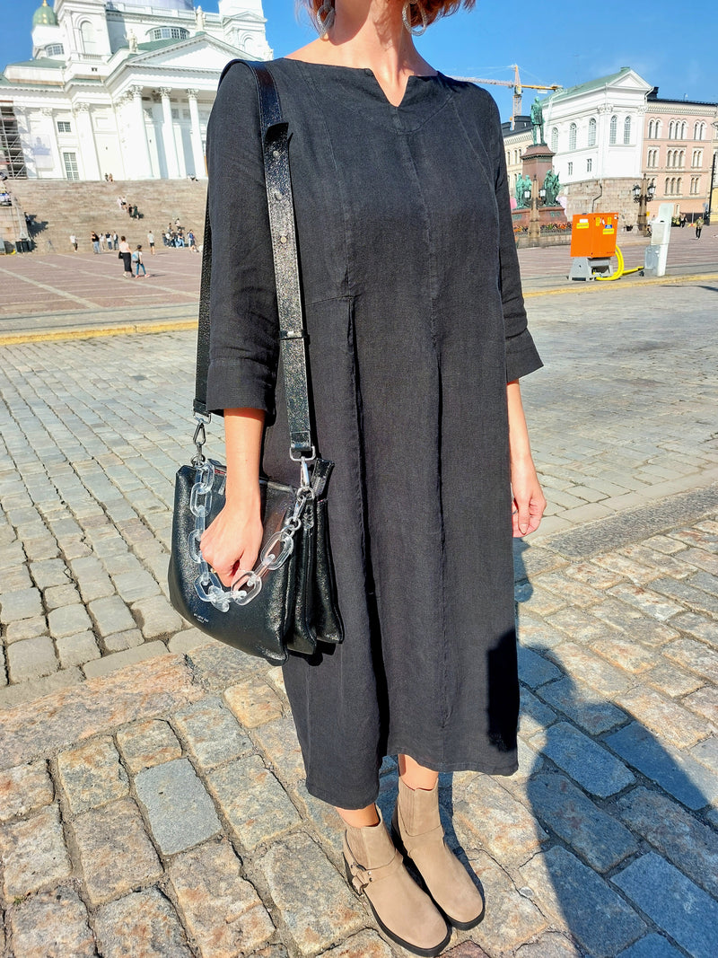 By Basics - Linen Dress Black