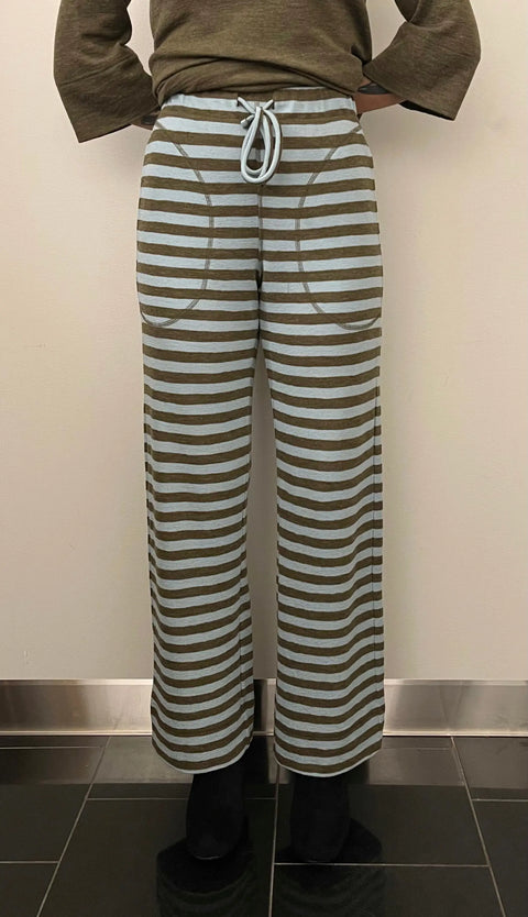 By Basics - Merino Wool Pants Striped - UNNA S