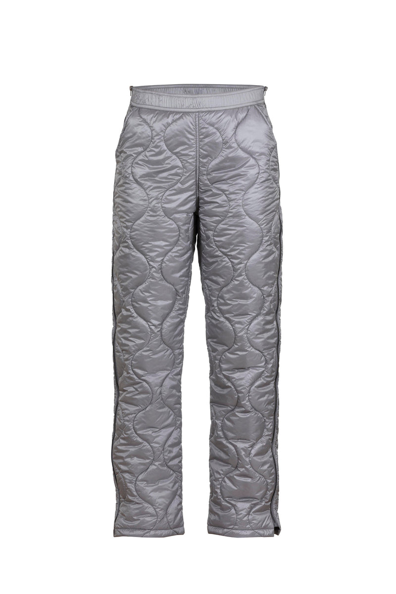 Blue Sportswear - Caitlyn Shiny Quilt Pants Silver Grey