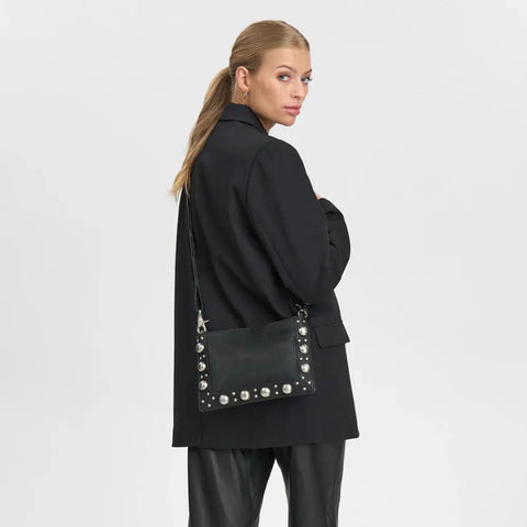 Depeche. - Mathilde Leather Clutch With Studs Black UNNA S
