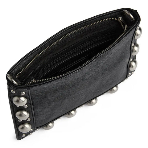 Depeche. - Mathilde Leather Clutch With Studs Black UNNA S