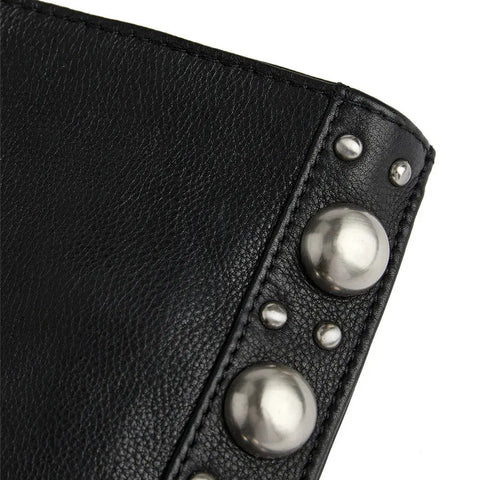 Depeche. - Mathilde Leather Clutch With Studs Black UNNA S