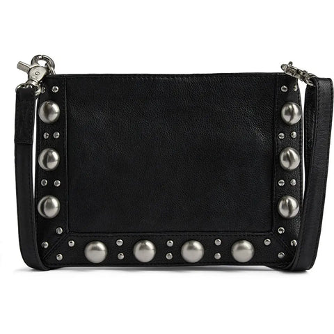 Depeche. - Mathilde Leather Clutch With Studs Black UNNA S