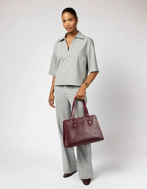 O My Bag - Blair Croco Print Leather Cherry - UNNA S