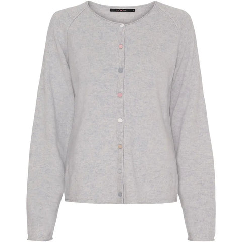 BTF•CPH - Cashmere-Merino Cardigan Baby Blue Melange UNNA S