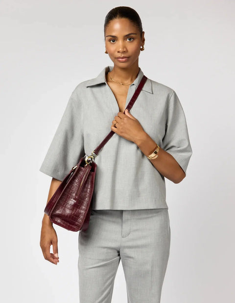 O My Bag - Blair Croco Print Leather Cherry - UNNA S