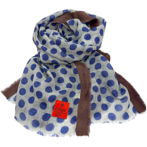 Erfurt Luxury - Dots Wool Scarf Blue