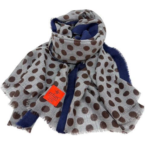 Erfurt Luxury - Dots Wool Scarf Brownie