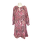 Erfurt Luxury - Patchwork Round Neck Dress Rasberry - UNNA S