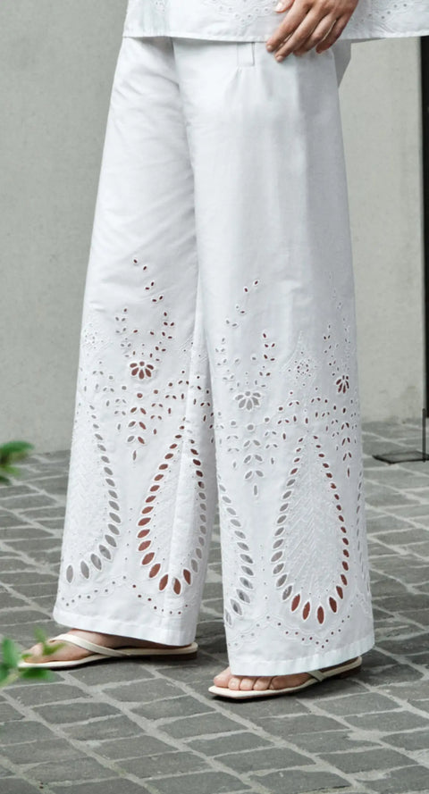 LaSalle - Ajour Pants White - UNNA S