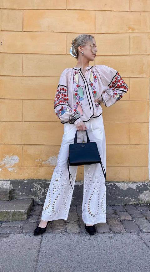 LaSalle - Ajour Pants White - UNNA S