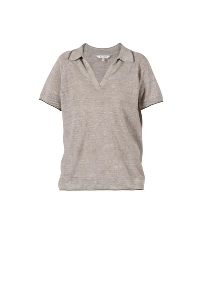 Blue Sportsware - Ellis Linen Polo Knit Chalk Melange
