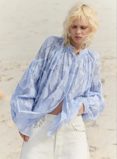 Mes Demoiselles Paris - Juliette Shirt Light Blue - UNNA S