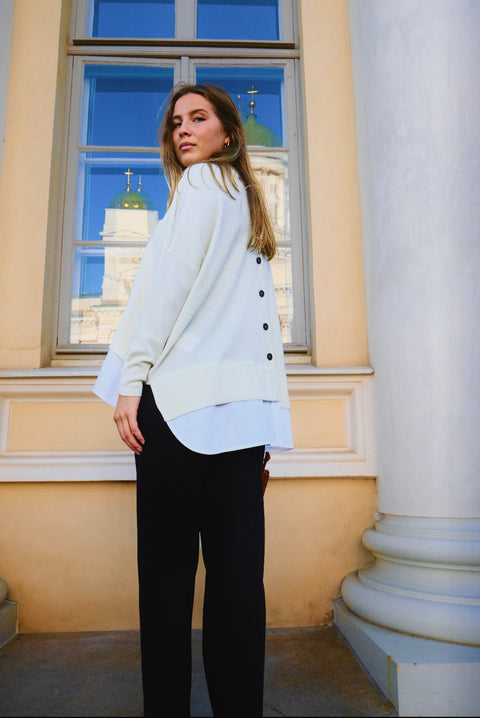 MeiMeij - Aylin Layered Cardigan Off-White