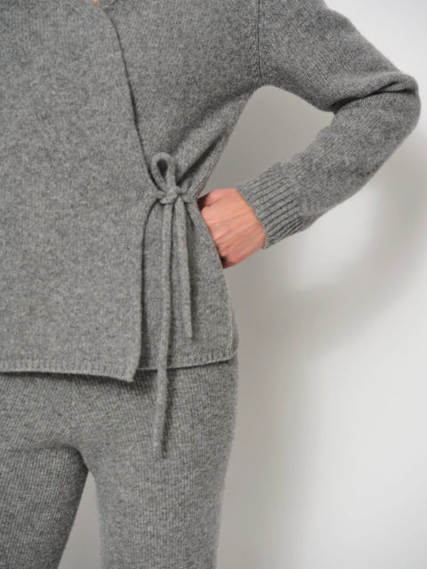 LaSalle - Faye Wrap Cardigan Grey