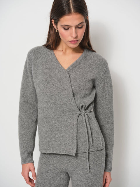 LaSalle - Faye Wrap Cardigan Grey