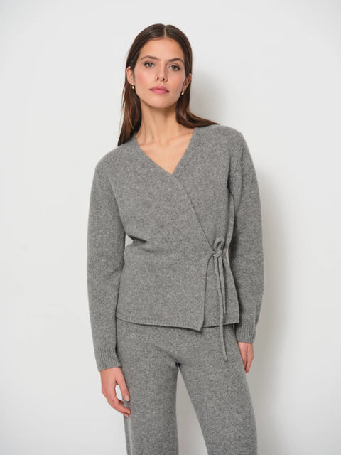 LaSalle - Faye Wrap Cardigan Grey