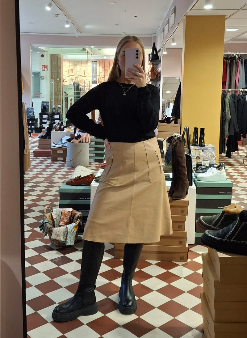 BTF•CPH - Leather Skirt Latte