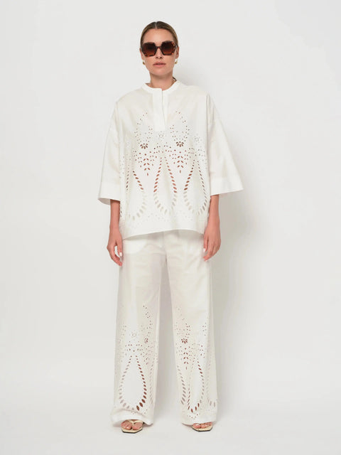 LaSalle - Ajour Shirt White - UNNA S