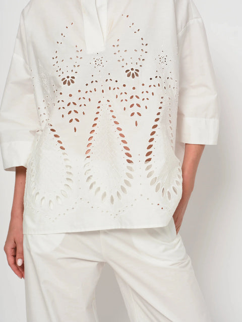 LaSalle - Ajour Shirt White - UNNA S