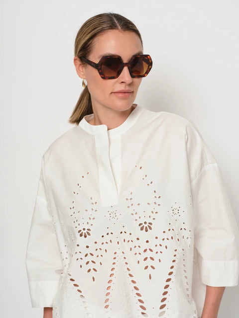 LaSalle - Ajour Shirt White - UNNA S