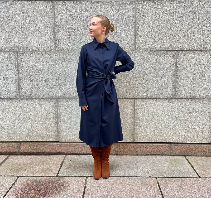Lasa - Sella Side Tie Dress Navy