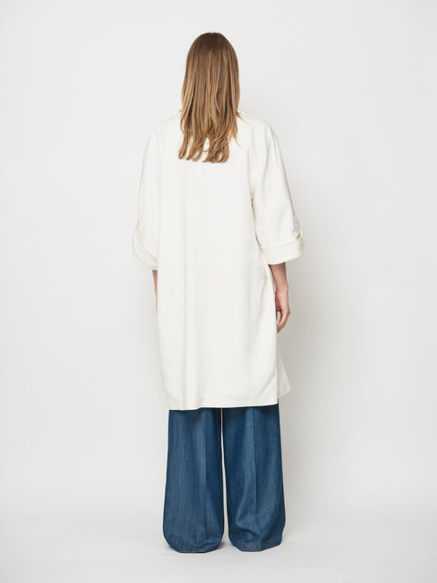 LaSalle - Fien 3/4 Sleeve Coat White UnnaS