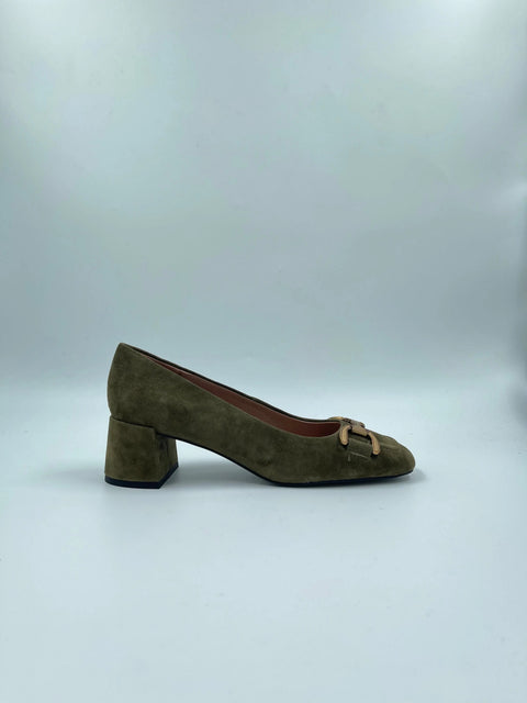Bibi Lou - Iris Suede Pump Khaki - UNNA S