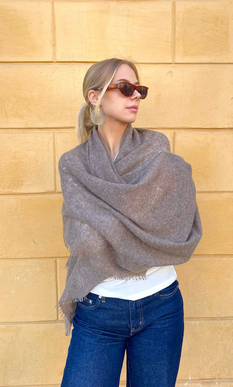 LaSalle - Cashmere Scarf Coffee - UNNA S
