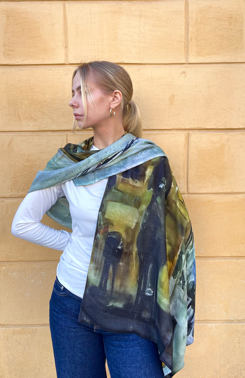 LaSalle – Modal Silk Scarf Multi Green