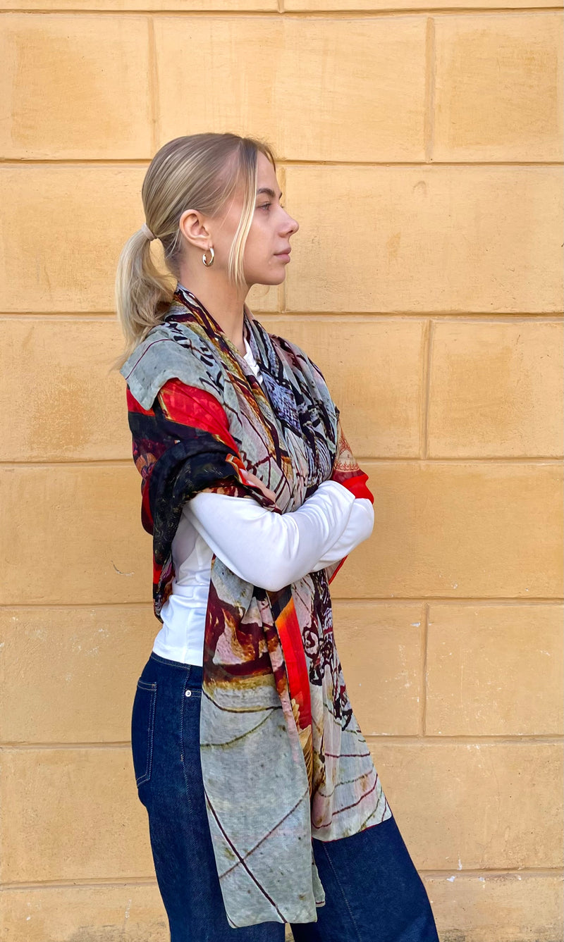 LaSalle – Modal Silk Scarf Multi Rust