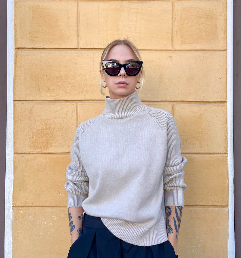 Lasa - Short Sleeve Sweater Camel