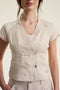 Bitte Kai Rand - Sukosu Short Sleeved Blouse Light Beige