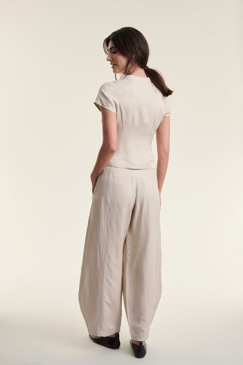Bitte Kai Rand - Sukosu Short Sleeved Blouse Light Beige