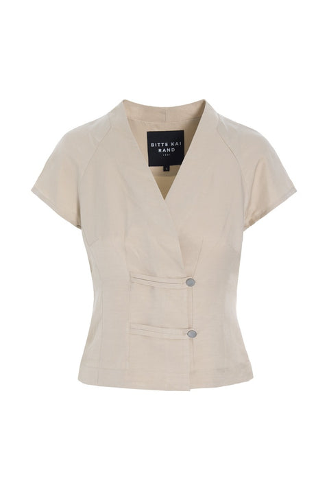 Bitte Kai Rand - Sukosu Short Sleeved Blouse Light Beige