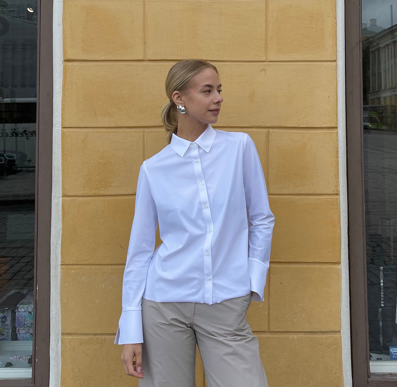 LaSalle - Boxy Crop Shirt White