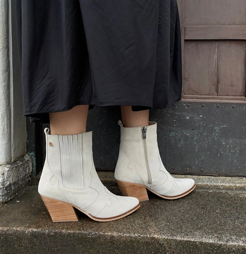 Babouche Lifestyle - Sabine Western Boot Low Pearl Grey UNNA S
