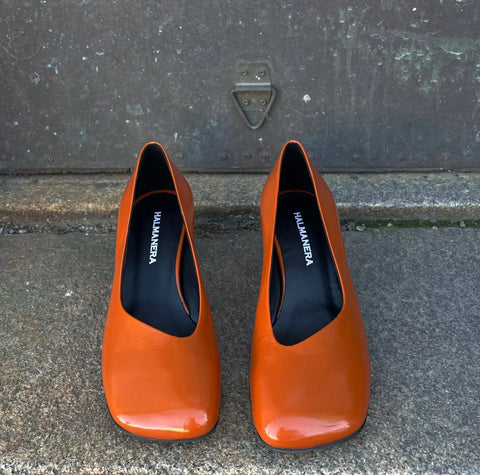 Halmanera - Helen Leather Pump Burnt Orange - UNNA S