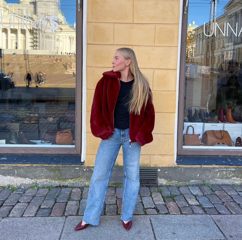 Montereggi - Reversible Fur Jacket Burgundy