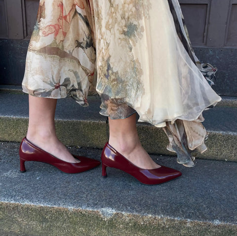 Halmanera - Sofia Stiletto Pump Burgundy - UNNA S