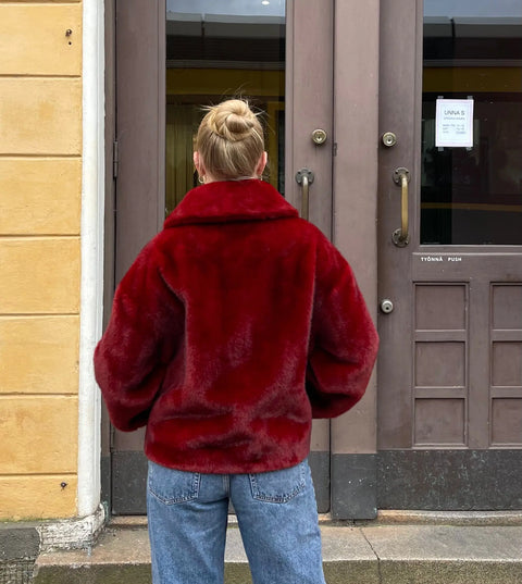 Montereggi - Reversible Fur Jacket Burgundy - UNNA S