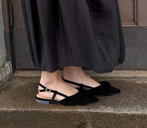 Babouche Lifestyle - Jona Suede Sandal Black UnnaS