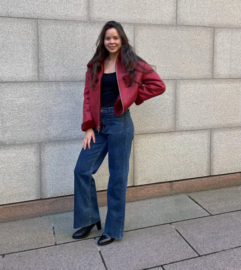 Montereggi - Reversible Fur Jacket Burgundy - UNNA S