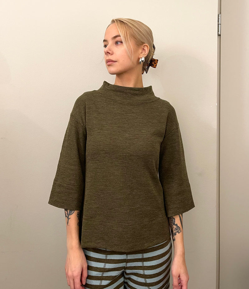 By Basics - Merino Shirt Capers Melange