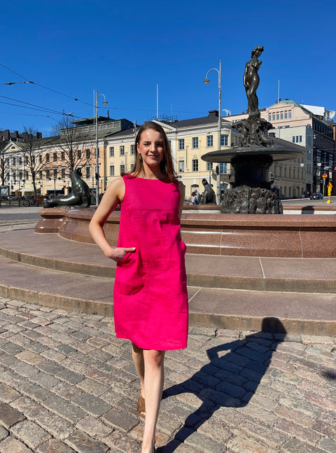 Bitte Kai Rand - Airy Linen Short Dress Pink UnnaS