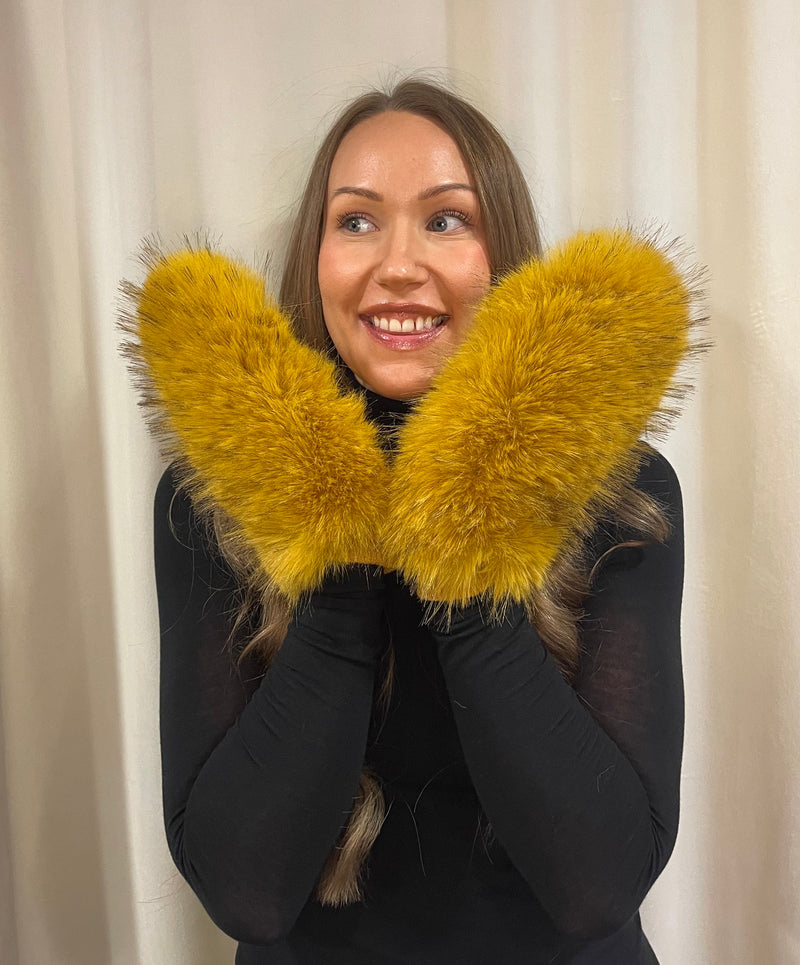Alex•Max - Naomi Fur Gloves Okra