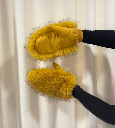 Alex•Max - Naomi Fur Gloves Okra