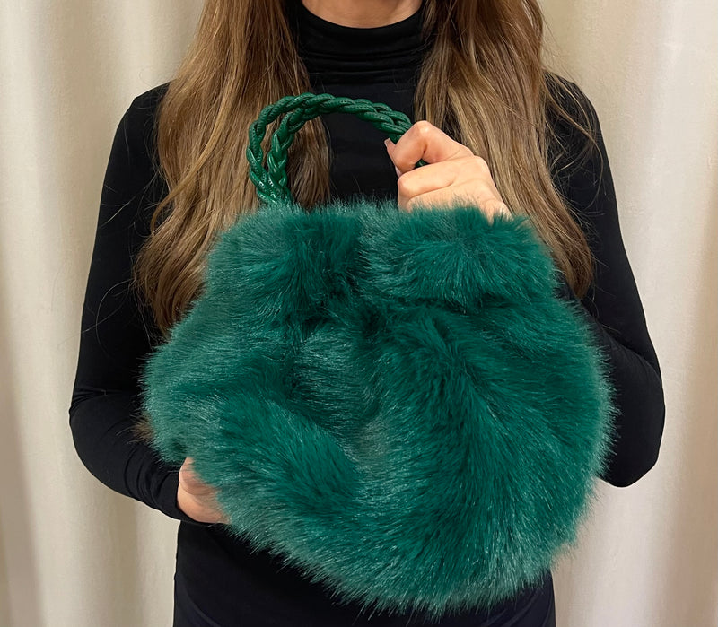 Alex•Max - Philippa Fluffy Bag Green