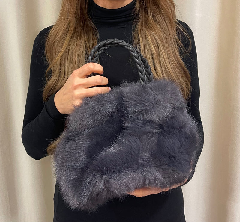Alex•Max - Philippa Fluffy Bag Grey