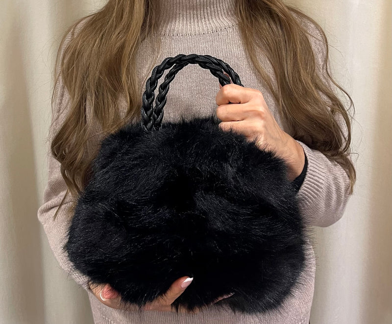 Alex•Max - Philippa Fluffy Bag Black
